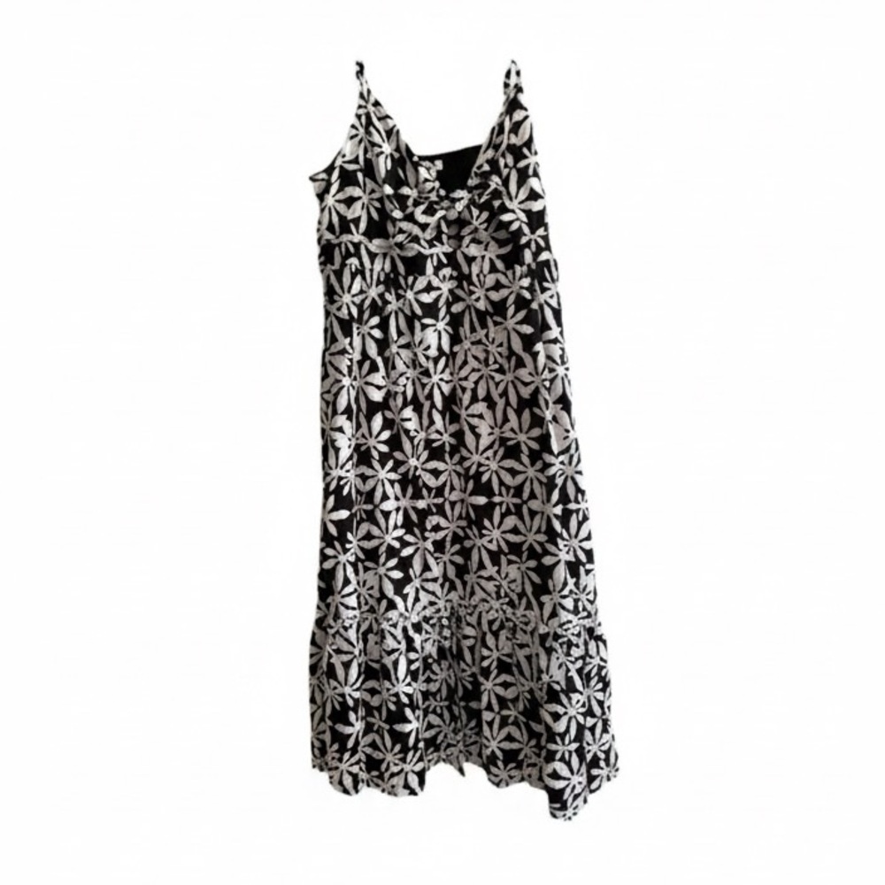 J Crew Black White Floral Dress Size 14 - Picture 2 of 12